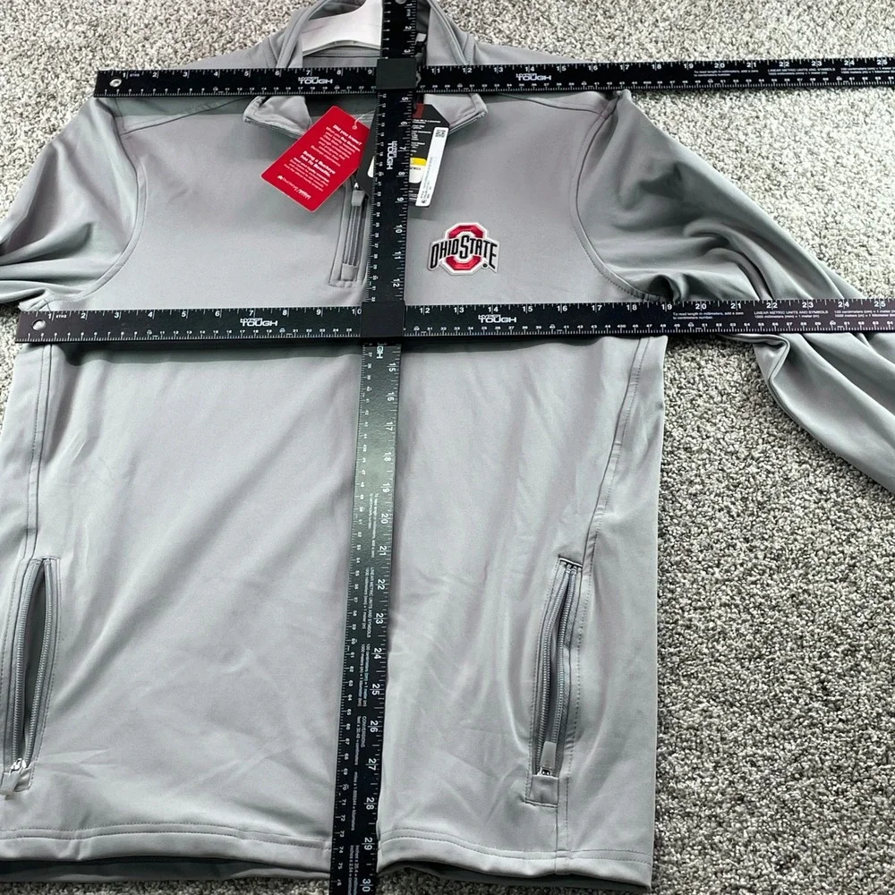 Antigua Ohio State Buckeyes 1/4 Zip Pullover Mens Small Gray NEW Wrigley Field